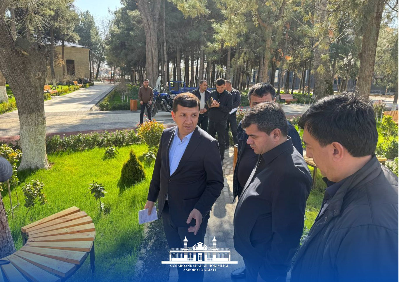 Глава города ознакомился с ходом работ в новом парке