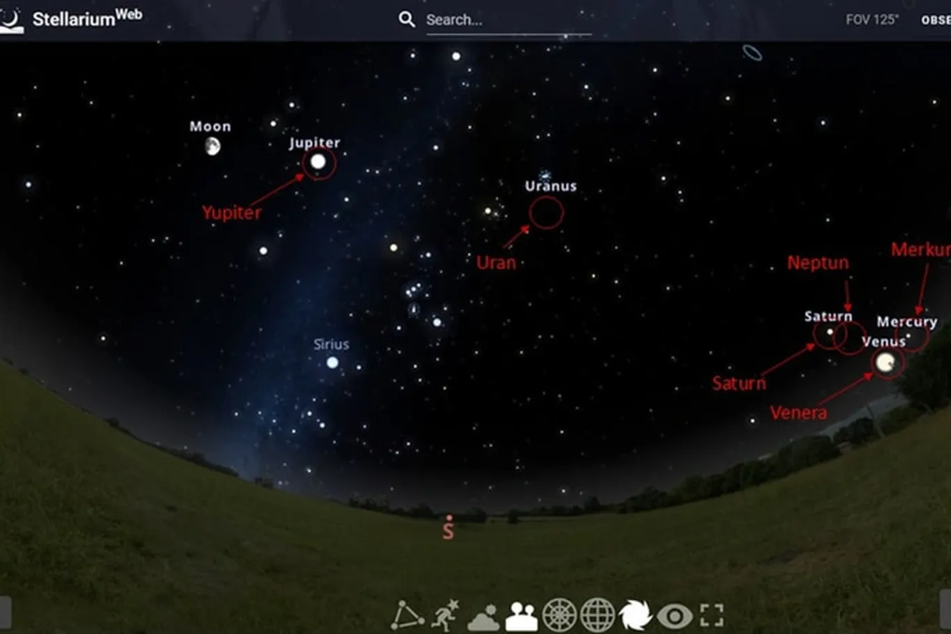Жители Узбекистана смогут наблюдать редкий парад шести планет