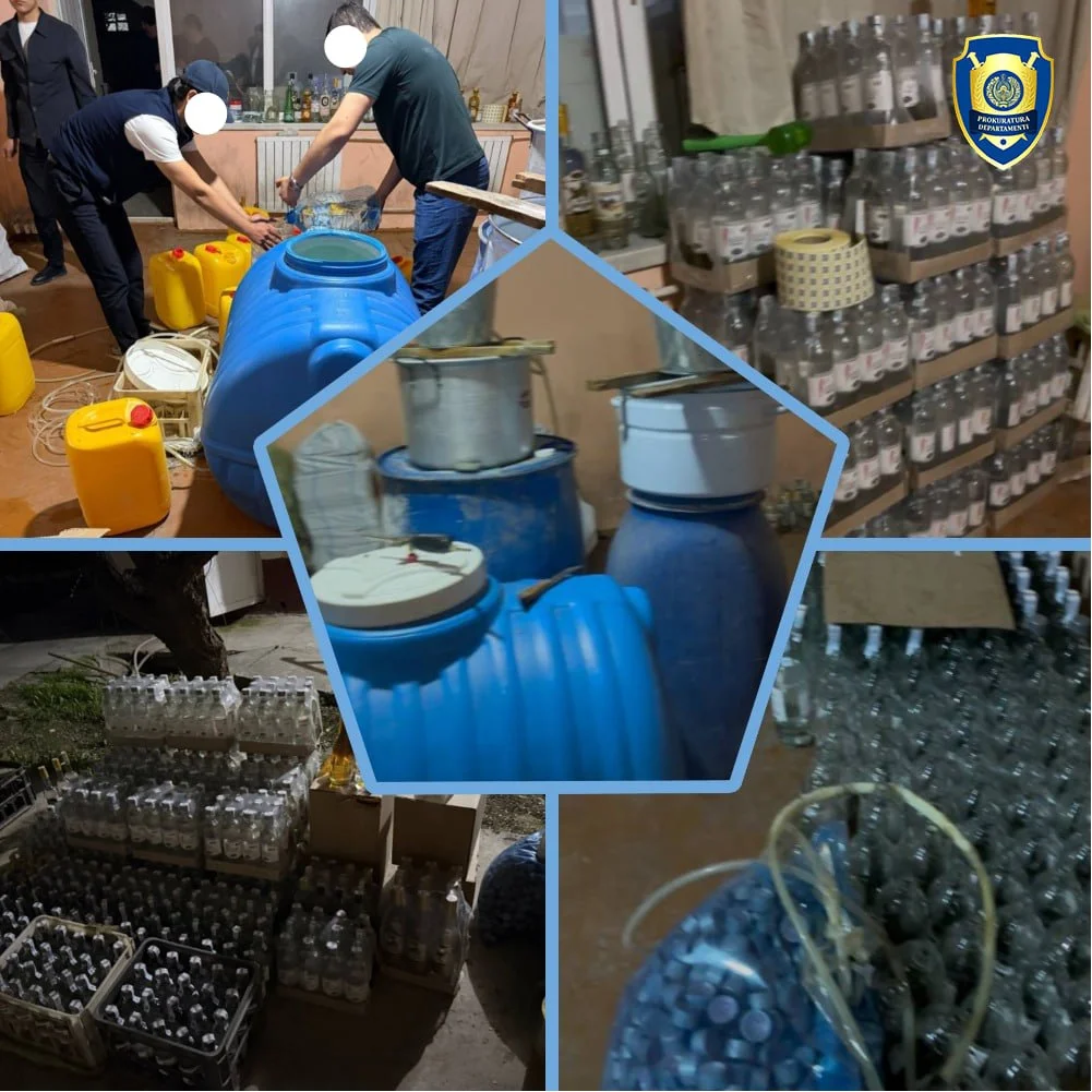 В Самаркандской области выявлен подпольный цех по производству поддельного алкоголя