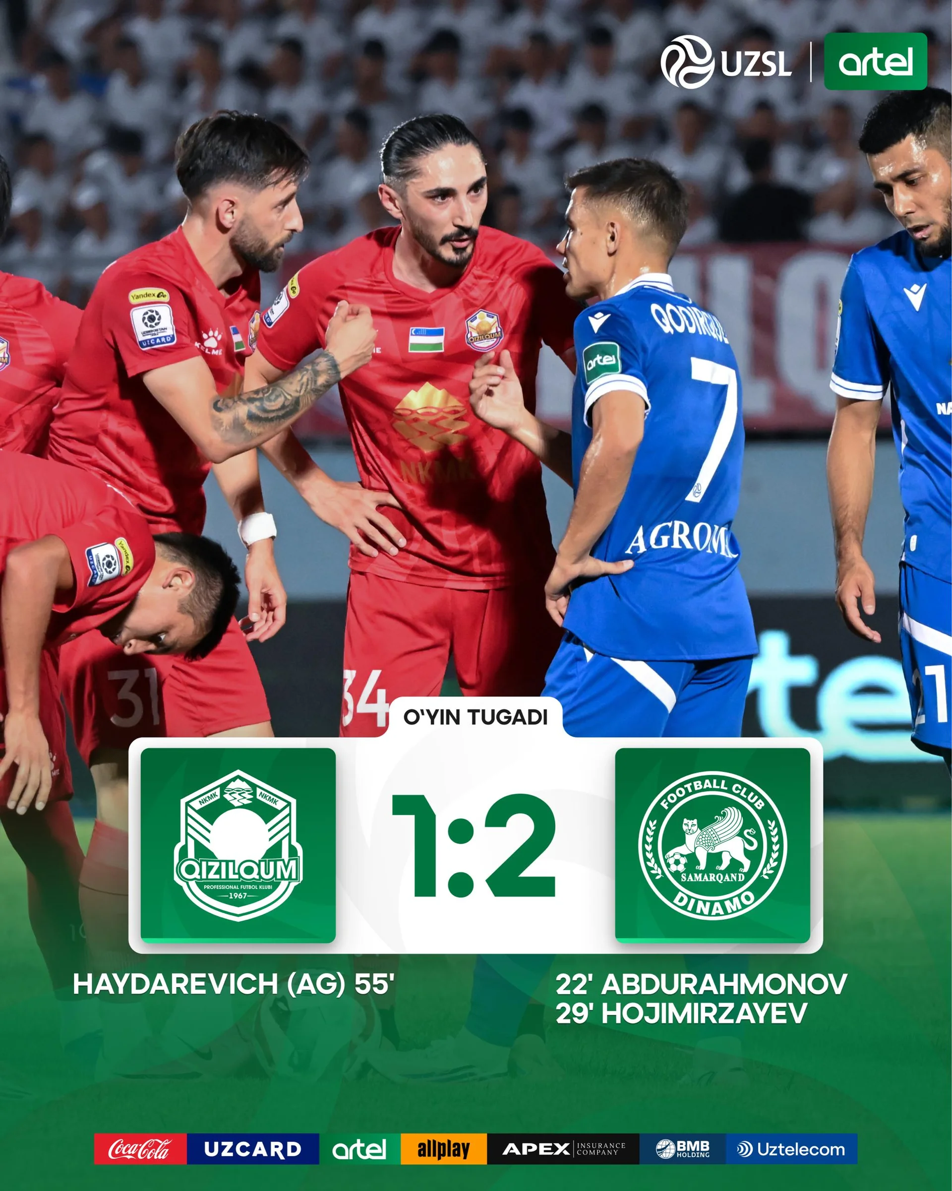 «Динамо» обыграло «Кызылкум» в матче Суперлиги