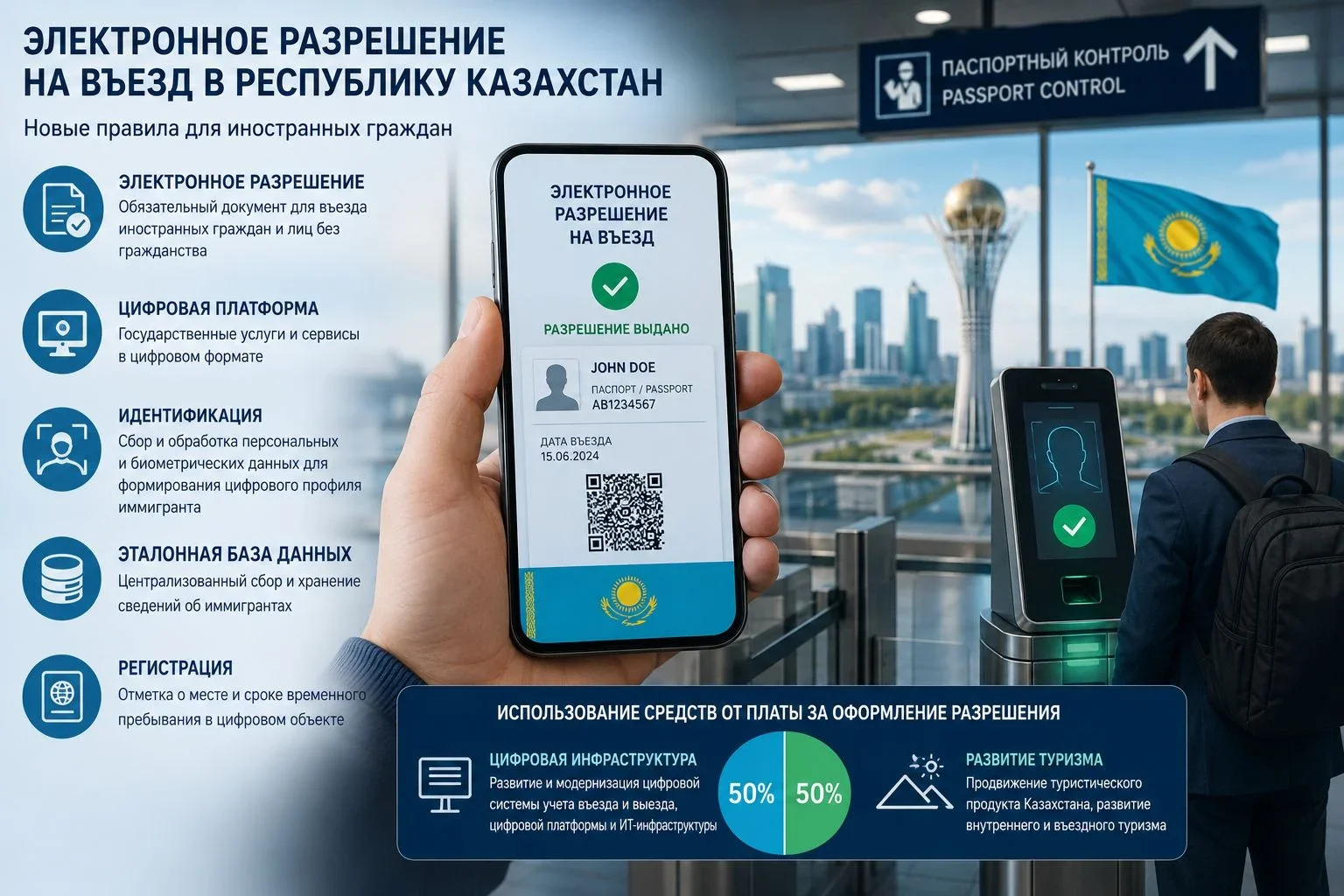 В Казахстане планируют ввести платные электронные разрешения на въезд